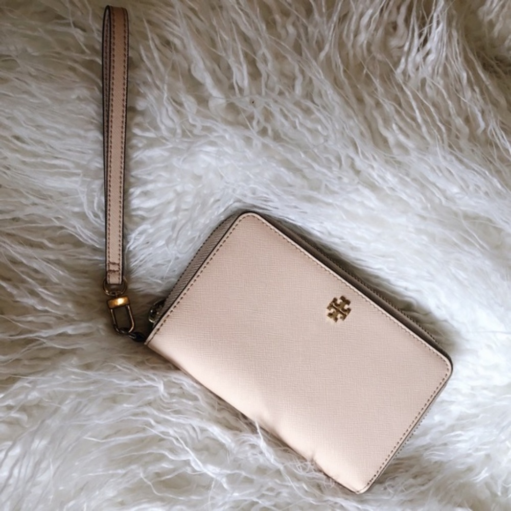 Tory Burch Robinson Emerson Blush Wristlet Clutch